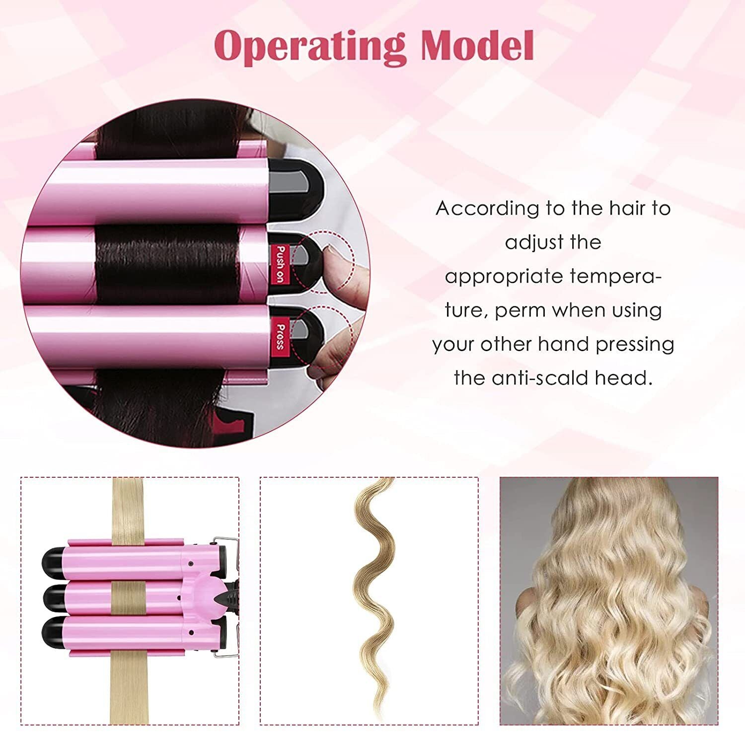 Plancha Onduladora De Pelo Rizador De Pelo Para Cabello Hear Waver Largo Y Corto