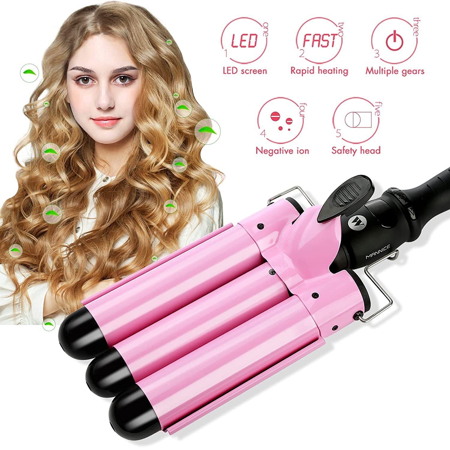 Plancha Onduladora De Pelo Rizador De Pelo Para Cabello Hear Waver Largo Y Corto